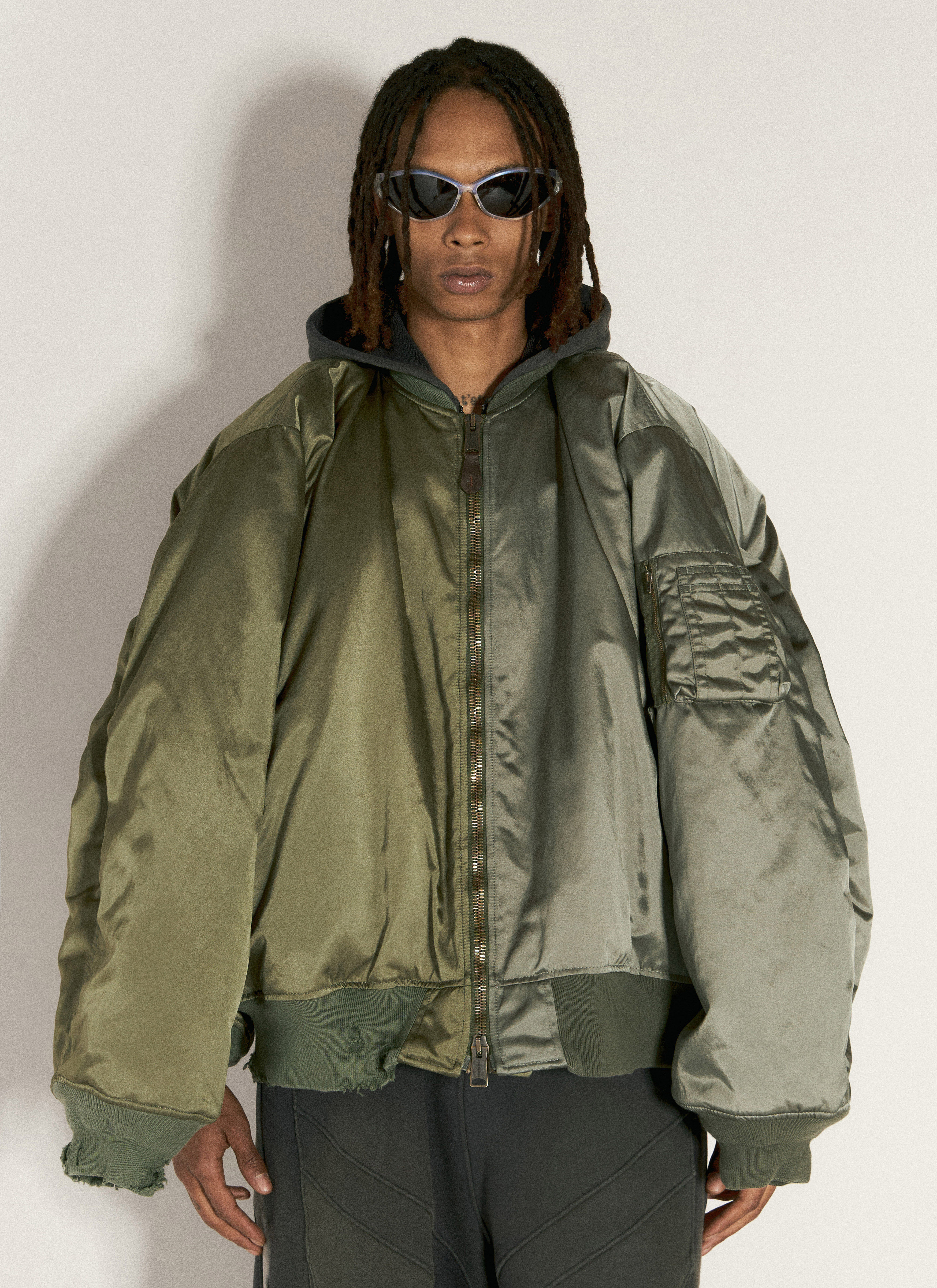 Moncler x Roc Nation designed by Jay-Z Double-Sleeve Bomber Jacket Beige mrn0156001