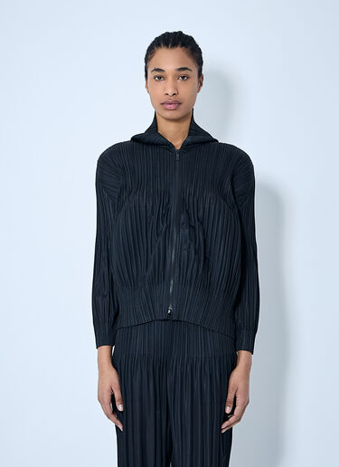 Pleats Please Issey Miyake Pleated Fluffy Jacket Black plp0260008