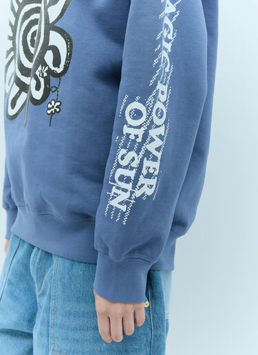 Isoli Mega Flower Oversized Hooded Sweatshirt GANNI Isoli Mega Flower Oversized Hooded Sweatshirt Blue gan0255037