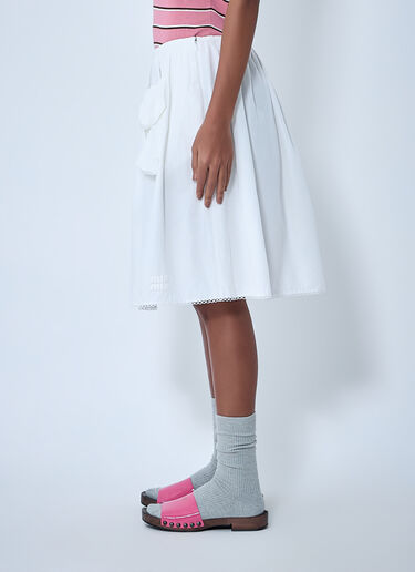 Miu Miu Gathered Skirt White miu0263009