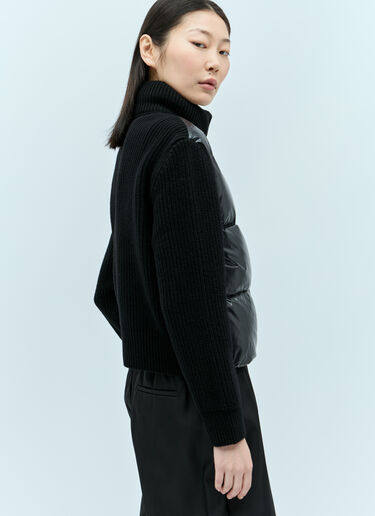 Moncler 衬垫拉链羊毛开衫 黑色 mon0255038