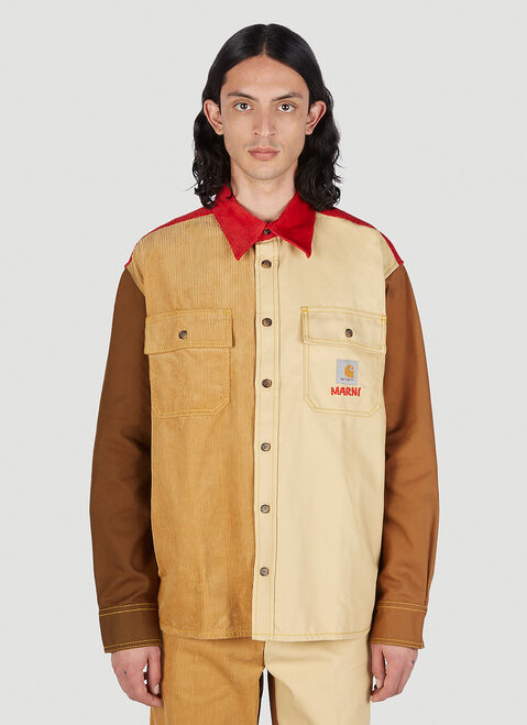 Marni x Carhartt 컬러 블록 셔츠 그린 mca0150013