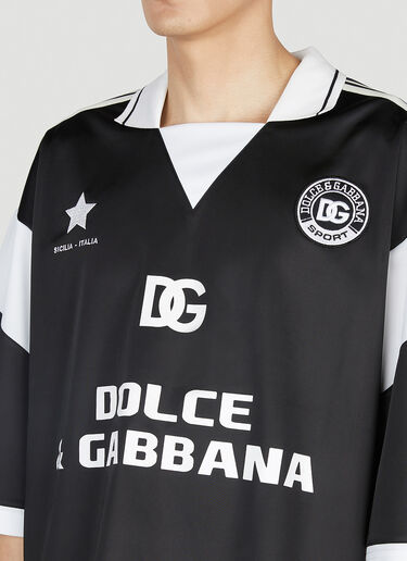 Dolce & Gabbana Soccer 徽标贴饰 Polo 衫 黑色 dol0151019