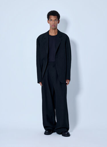 LN-CC® - Studio Nicholson: Double Pleat Volume Pants - Black Studio Nicholson Double Pleat Volume Pants Black stn0165014