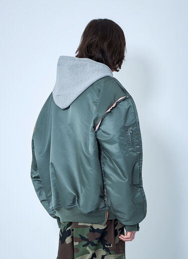 VETEMENTS Bomber Jacket with Attached Hood Green vet0164006