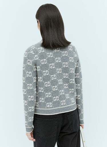 Gucci 羊毛圈呢提花开衫 灰色 guc0254007