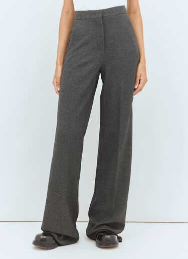 Max Mara Herringbone Pants Grey max0258017