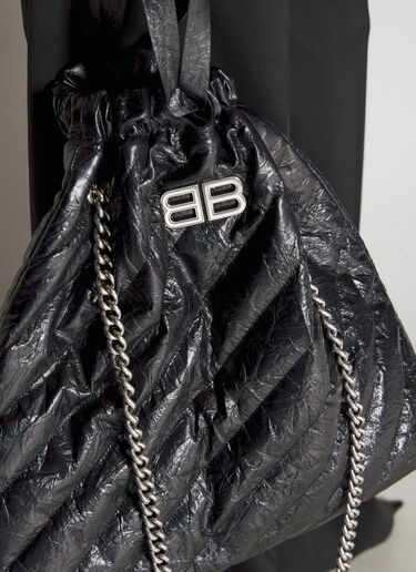 Balenciaga Crush Tote Medium Shoulder Bag Black bal0255051