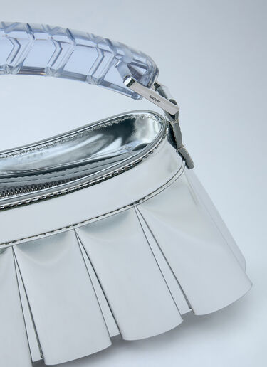 LN-CC® - Lacoste: Runway H Lenglen Mirror Effect Leather Bag - Silver Lacoste Runway H Lenglen Mirror Effect Leather Bag Silver lac0266007