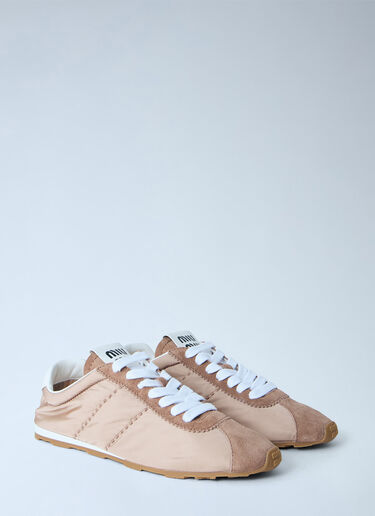 LN-CC® - Miu Miu: Plume Technical Fabric and Suede Sneakers - Beige Miu Miu Plume Technical Fabric and Suede Sneakers Beige miu0266049