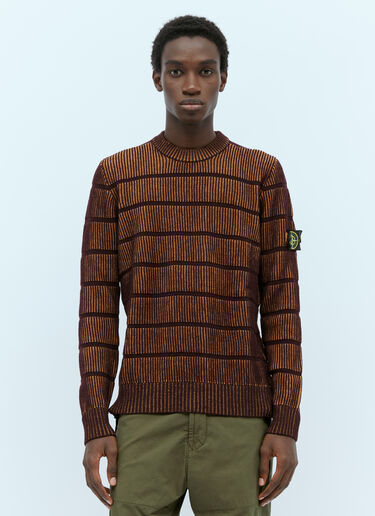 Stone Island Bicolour Stitch Wool Knit Sweater Brown sto0154065
