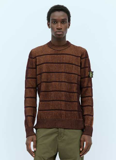 Stone Island Bicolour Stitch Wool Knit Sweater Green sto0154003