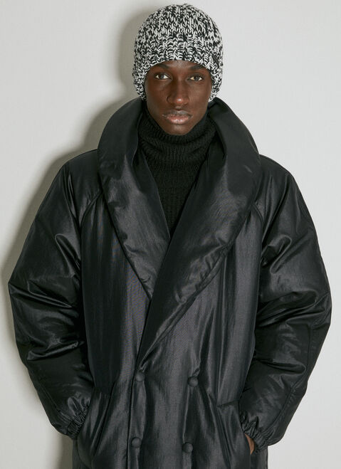 Saint Laurent Cuffed Wool Beanie Hat Silver sla0154069
