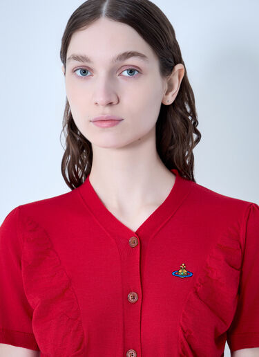 Vivienne Westwood Pamela Ruched Cardigan Red vvw0263013