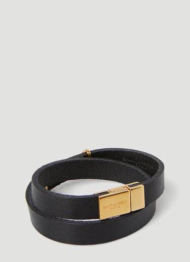 Saint Laurent Opyum Double Wrap Bracelet Black sla0346004