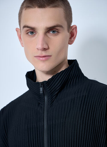 Homme Plissé Issey Miyake Pleated ZIp-Up Shirt Black hmp0160021