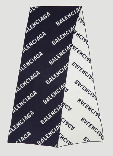 Balenciaga Intarsia-Logo Scarf Black bal0143054