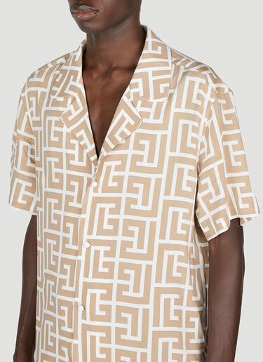 Monogram Shirt Balmain Monogram Shirt Beige bln0152016