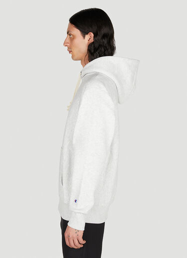 Logo Embroidered Hooded Sweatshirt Champion Logo Embroidered Hooded Sweatshirt Light Grey cha0152006