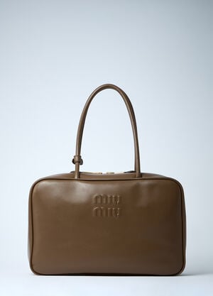 Miu Miu Beau Leather Shoulder Bag Grey miu0262052