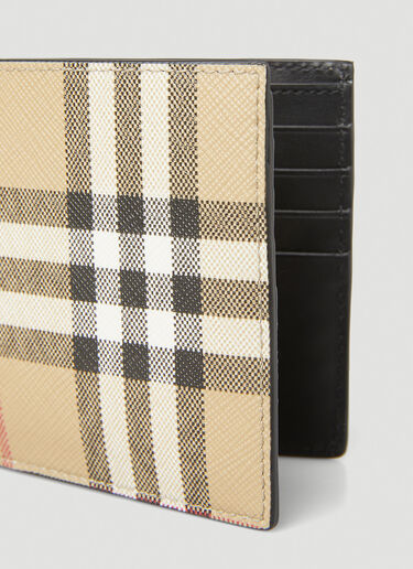 Burberry Checked Bifold Wallet Beige bur0151173