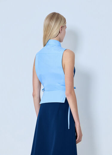Miu Miu Poplin Sleeveless Shirt Blue miu0264101