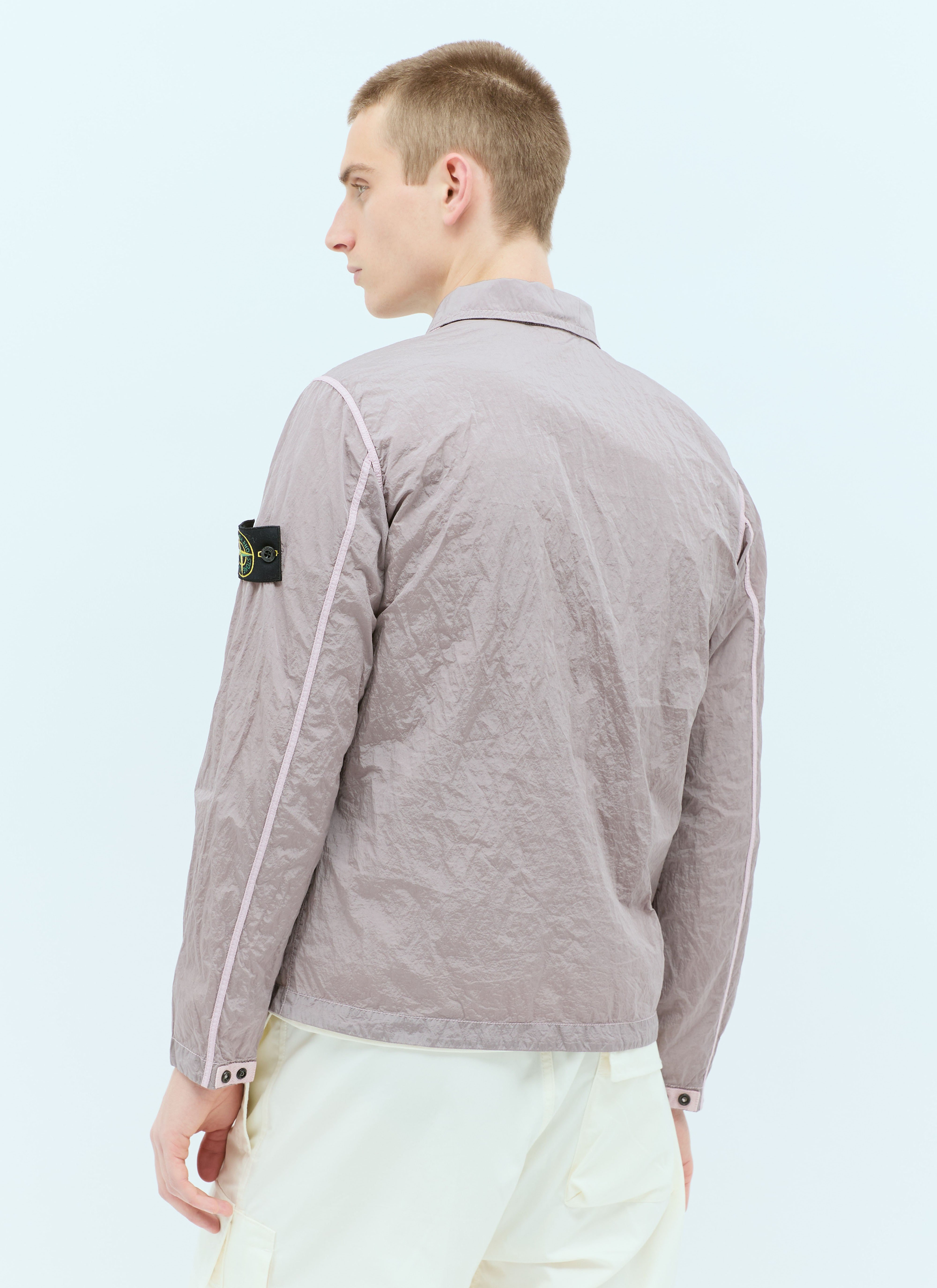 Stone island pink nylon metal overshirt best sale