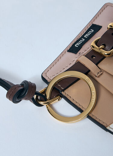 Miu Miu Leather Skirt Keyring Beige miu0259048
