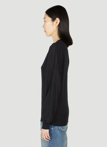 딥 V 니트 탑 Saint Laurent 딥 V 니트 탑 블랙 sla0251055