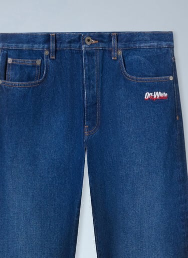 Off-White Spray Diagonal Relax Jeans Blue ofw0162049