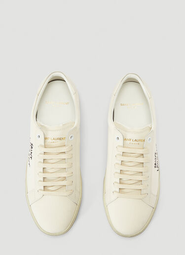 Saint Laurent Court Classic Logo Sneakers Beige sla0239063