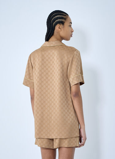 Gucci GG 缎面衬衫  棕色 guc0259026