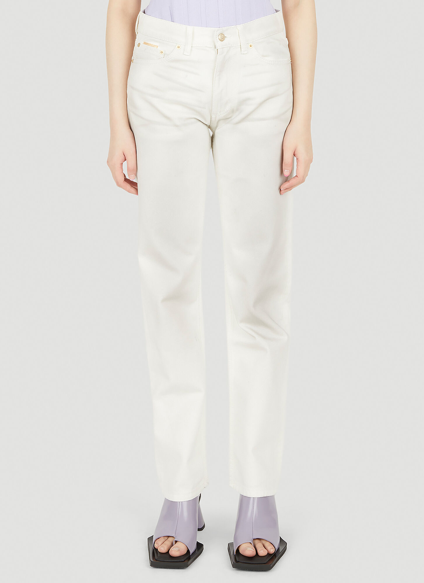 Eytys Woman Denim Pants White Size 29 Cotton In White