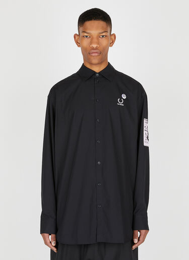 Raf Simons x Fred Perry Patch Detail Oversized Shirt Black rsf0147014