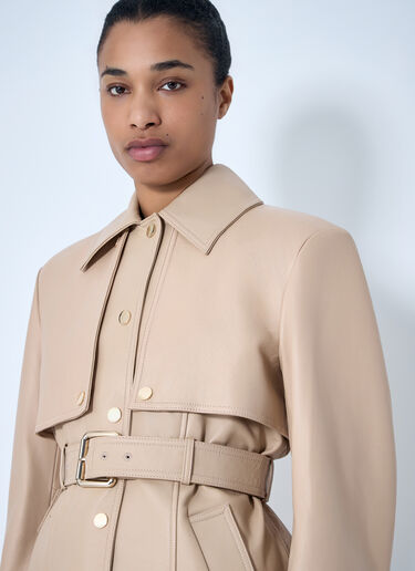 Leather Belted Jacket Sportmax Leather Belted Jacket Beige spx0264053