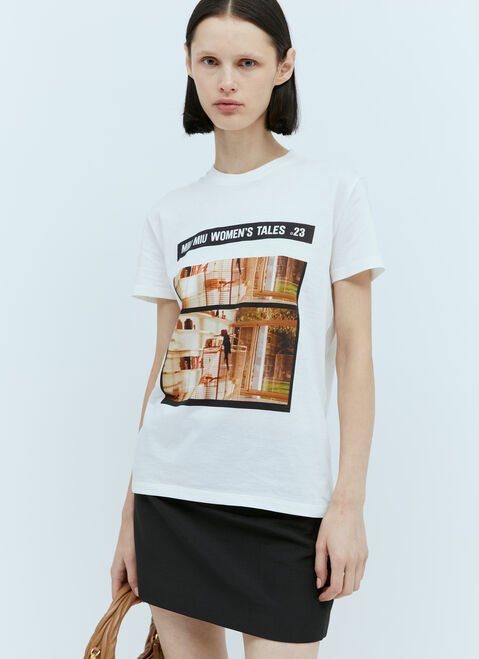 Miu Miu Graphic Print T-Shirt Grey miu0254025