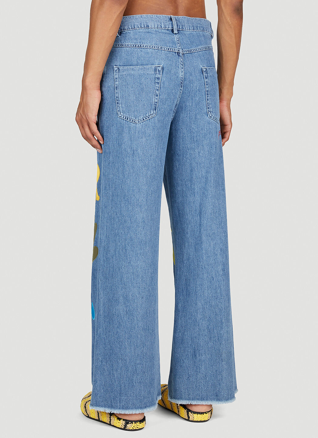 Side snap wide leg jeans deals