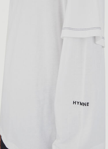 HYMNE 더블 레이어 롱 슬리브 티셔츠 화이트 hym0146008