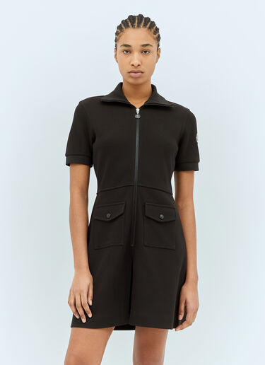 Moncler Piquet Half-Zip Polo Dress Black mon0259033