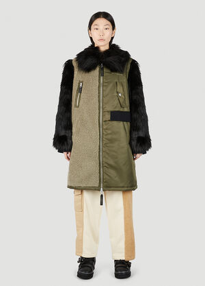UGG x Feng Chen Wang フェイクファースリーブ ロングコート カーキ ufc0251001