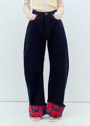 Burberry Rose Cuffs Heavyweight Jeans Blue bur0255050
