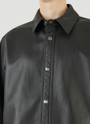Acne Studios Leather Shirt Jacket Black acn0144001