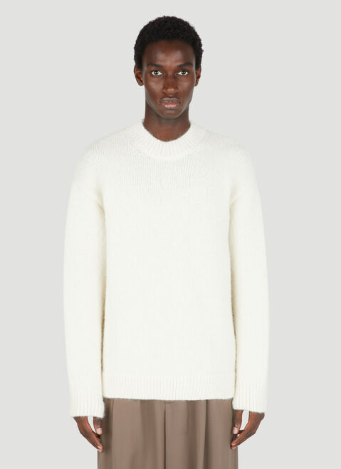 Veja Rear Logo Print Knit Sweater White vej0352024