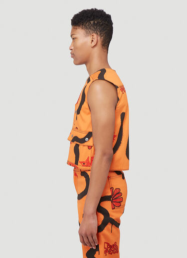 Come Tees Illustrative Snap Vest Orange com0340002