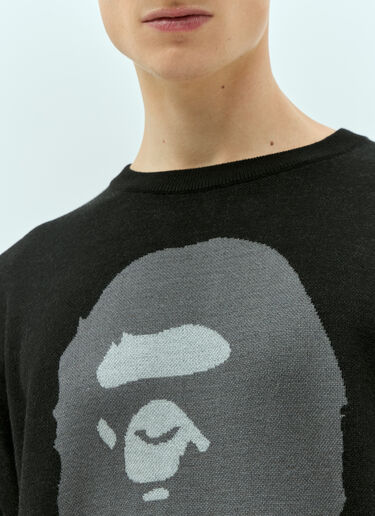 A BATHING APE® Ape Jacquard Knit Sweater Black aba0154004