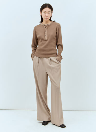 Acne Studios ワッフルニットボタンアップトップス ブラウン acn0257022