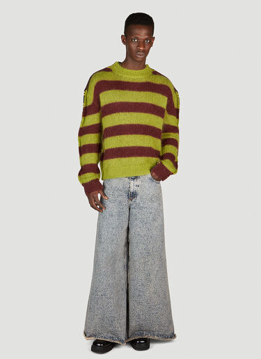 Marni Double Stripe Sweater Green mni0153006