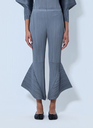 Pleats Please Issey Miyake Pleated Flared Trousers Grey plp0264005