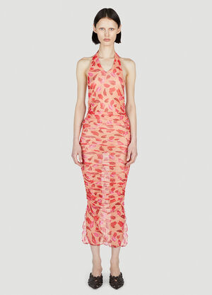 Marco Rambaldi Lips Print Dress Orange mra0252003