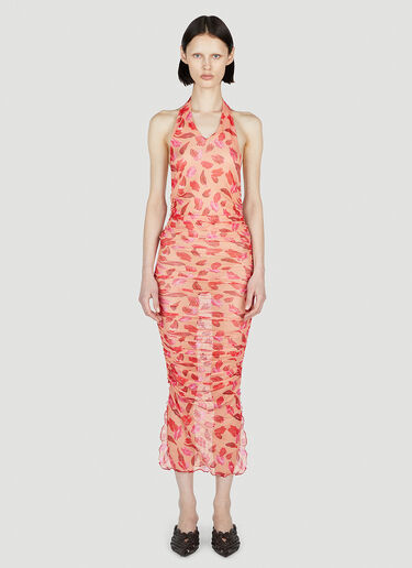 Marco Rambaldi Lips Print Dress Orange mra0252005